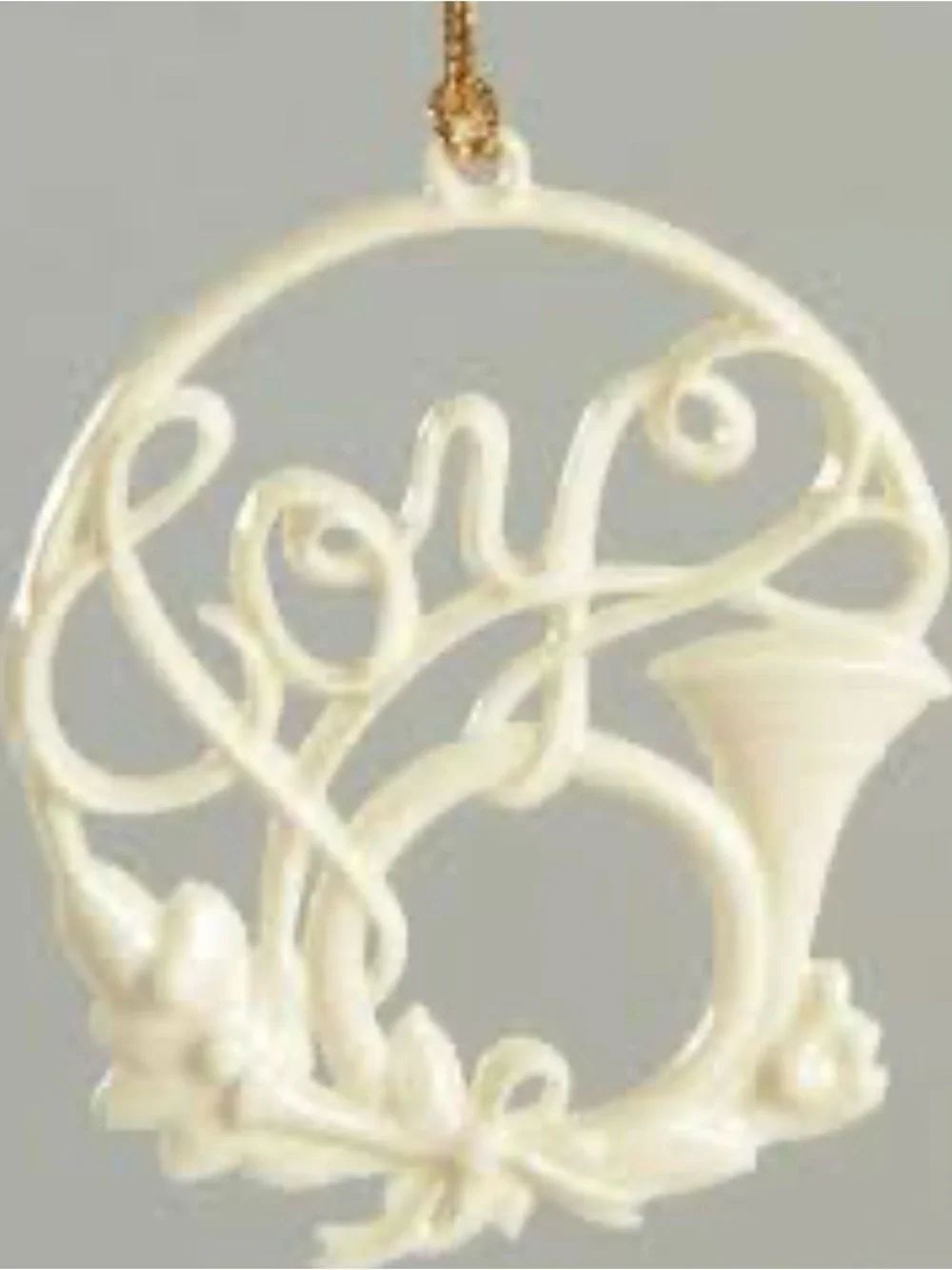Lenox Ivory Porcelain “Joy” Ornament 3.5”